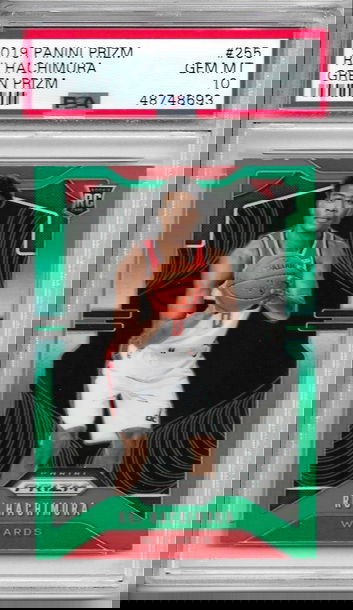 2019-20 Panini Prizm Rui Hachimura Green Holo Refractor Rookie RC #255 PSA 10 Gem Mint