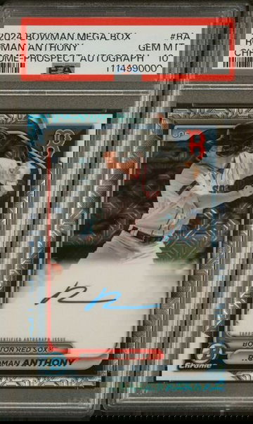 2024 Bowman Mega box Chrome Prospect Autograph Roman Anthony PSA 10