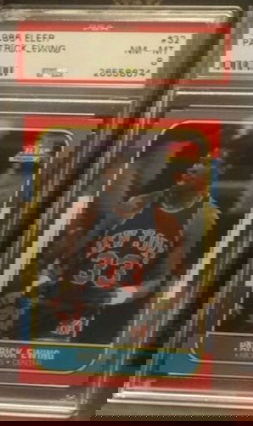 1986 Fleer Patrick Ewing #32 PSA 8