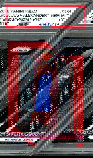 2018 Shai Gilgeous Alexander Rookie Red Fast Break Prizm /125 PSA 10