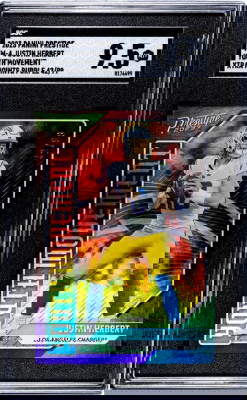 2023 Panini Prestige #YM-4 Justin Herbert Youth Movement Xtra Points Purple /99 SGC 9.5