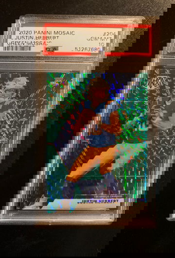 2020 Mosaic Green Justin Herbert PSA 10