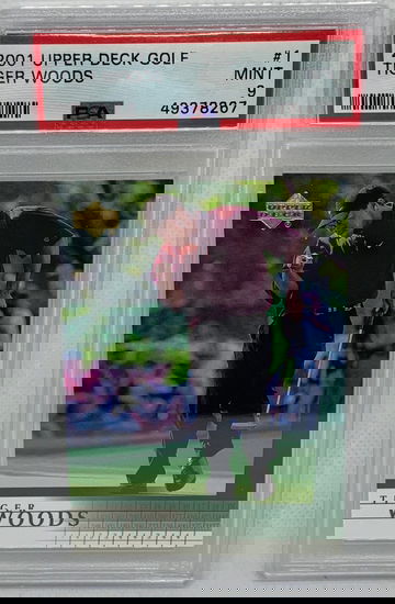 2001 Upper Deck Golf Tiger Woods #1 Rookie Card PSA 9 MINT