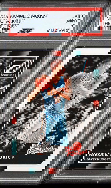 NIKOLA JOKIC 2015 PANINI DONRUSS THE ROOKIES #43 ROOKIE RC PSA 9 - LOW POP