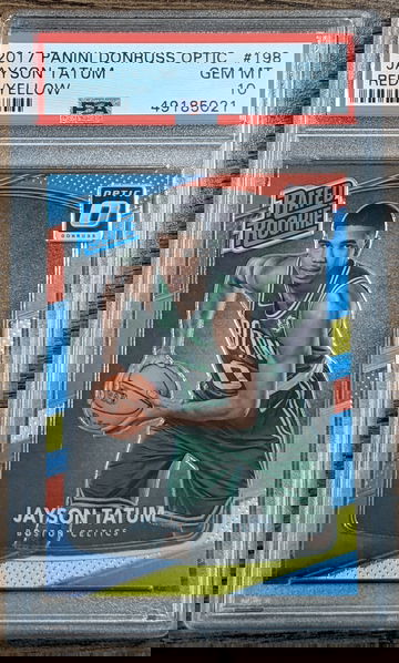 Jayson Tatum 2017 Optic Red Yellow #198 PSA 10