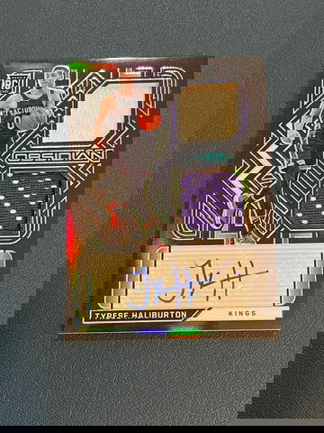 2020-21 Obsidian TYRESE HALIBURTON RC RPA Rookie Jersey Ink Patch Auto 25/49