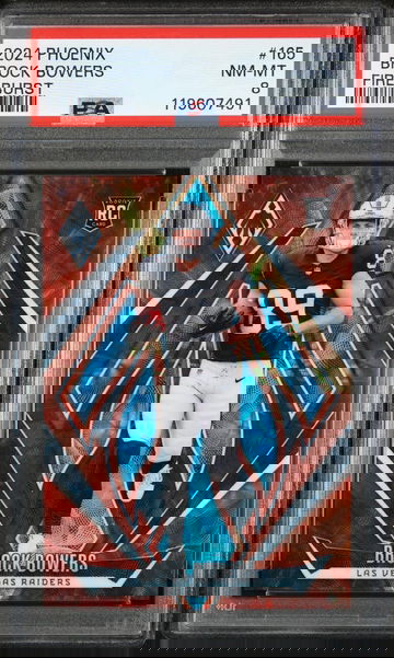 2024 Panini Phoenix Fireburst Brock Bowers #165 RC PSA 8