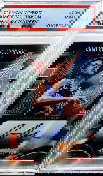 2019 PANINI PRIZM CAMERON JOHNSON #CJN RC ROOKIE SIGNATURES AUTO PSA 9 MINT