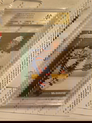 2015-16 Upper Deck Parkhurst Connor Mcdavid RC BGS 10