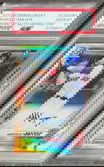 2021 Bowman Chrome Draft Marcelo Mayer Refractor Auto #/499 PSA 10 #CDAMM
