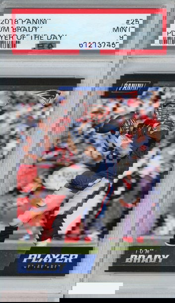 2018 PANINI PLAYER OF THE DAY TOM BRADY #25 NEW ENGLAND PATRIOTS PSA 9 MINT