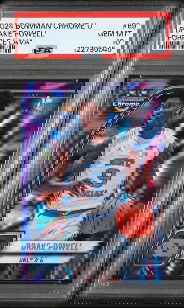 2024 Bowman Chrome U Purple Lava Drake Powell #69 PSA 10