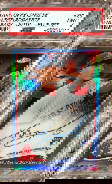 Xander Bogaerts 2014 Topps Chrome Blue Refractor Auto PSA 9