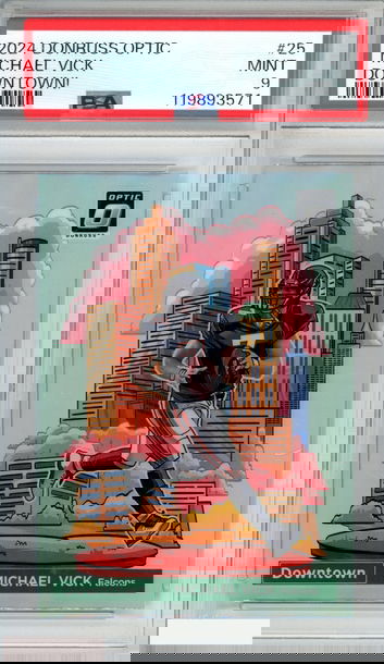 2024 PANINI DONRUSS OPTIC DOWNTOWN! MICHAEL VICK #25 FALCONS PSA 9 MINT