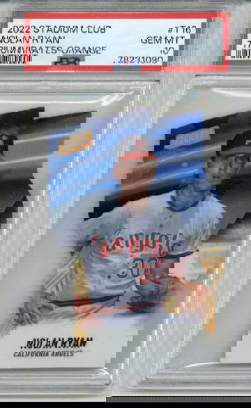 2022 TOPPS STADIUM CLUB TRIUMVIRATES ORANGE NOLAN RYAN ANGELS /50 PSA 10