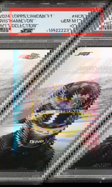 2024 Topps Chrome F1 Lewis Hamilton Helmet Collection Insert PSA 10 Mercedes Formula 1