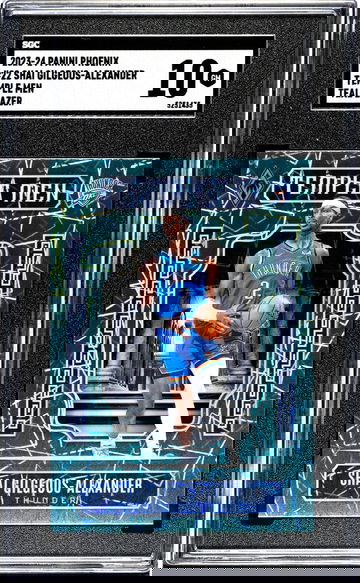 2023-24 Panini Phoenix #22 Shai Gilgeous-Alexander Temple Men Teal Lazer SGC 10