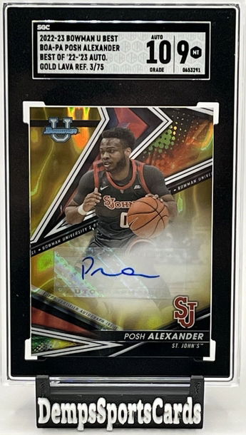 2022-23 Bowman U Best of 22-23 Auto Posh Alexander Gold Lava /75 BOA-PA SGC 9 / Auto 10