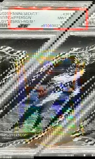 2020 NFL Select Justin Jefferson Zebra Concourse Rookie Die Cut PSA 9 #161
