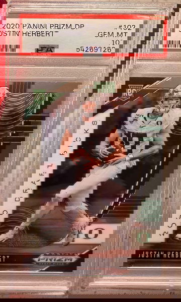 2020 panini Prizm dp Justin Herbert psa 10