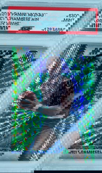 Wilt Chamberlain 2019 Mosaic Green Swirl /10 PSA 9