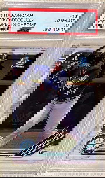 2019 Bowman Prospects Chrome Julio Rodriguez #33 PSA 10 RC