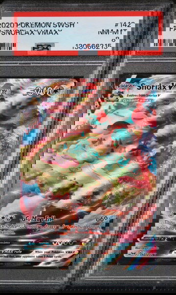 2020 Pokemon Sword and Shield Snorlax Vmax #142 PSA 8