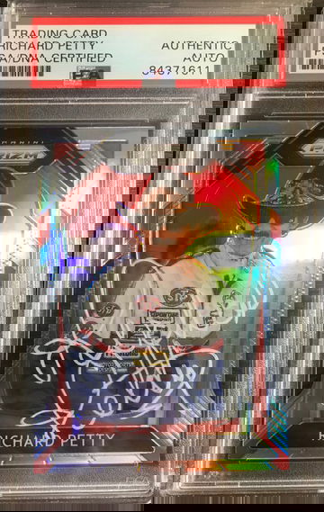 richard petty signed autograph 2020 nascar racing prizm silver king psa dna trading card