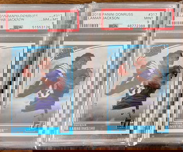 Lamar Jackson Donruss Rated Rookies Lot - PSA 9 & 8