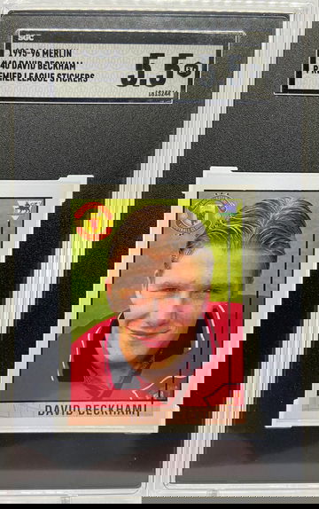 1995-1996 Merlin Rookie RC David Beckham Premier League Sticker #40 SGC 5.5 EX+