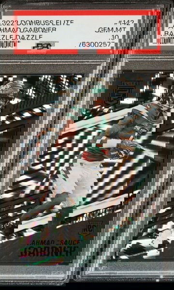 Ahmad "Sauce" Gardner 2022 Donruss Elite Razzle Dazzle SSP PSA 10