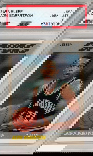 1987 FLEER ALVIN ROBERTSON #93 SAN ANTONIO SPURS PSA 8 NM-MT