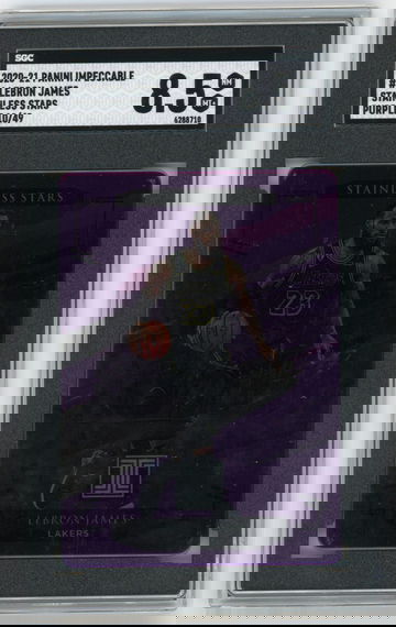 2020-21 Impeccable Stainless Stars LEBRON JAMES Purple /49 SSP Lakers SGC 8.5