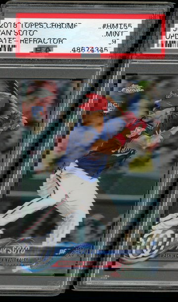 2018 Topps Chrome Update Refractor #HMT 55 Juan Soto RC PSA Mint 9