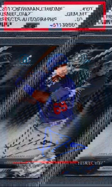 Yusniel Diaz 2017 Bowman Chrome Base Auto RC