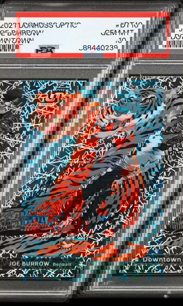 2021 PANINI DONRUSS OPTIC DOWNTOWN #DT10 JOE BURROW DOWNTOWN PSA 10