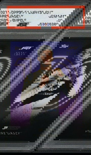 PIERRE GASLY 2021 Topps Formula 1 Lights Out Purple Parallel /25 PSA 10 🔥 POP 1