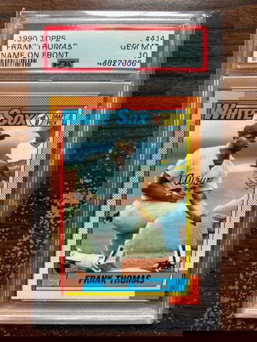 1990 Topps 414 Frank Thomas RC Name on Front PSA 10