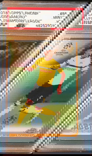 2018-19 Topps Chrome UCL #86 Jadon Sancho PSA 9