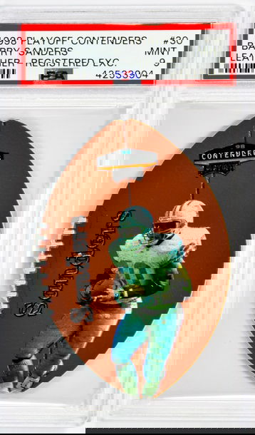 1998 Barry Sanders Playoff Contenders  Leather Registered Exclusive  #30 PSA 9