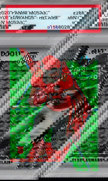 2020 Mosaic Clyde Edwards-Helaire GREEN MOSAIC PSA 9