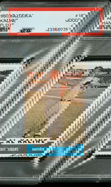 1960 Bazooka Hand Cut Al Kaline #18 PSA 2