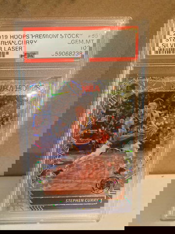 2019-20 Hoops Premium Stock Stephen Curry Silver Laser Prizm #59 PSA 10 