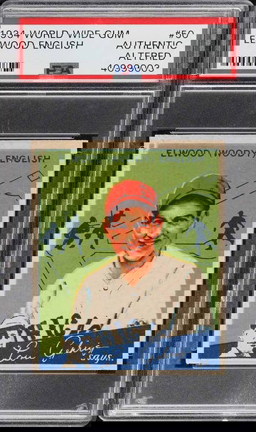 1934 World Wide Gum Baseball Elwood English #50 PSA A RARE ONLY 10 GRADED TOTAL