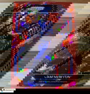 2021 Panini Prizm Cam Newton Red Cracked Ice Prizm #96 Panthers Legend