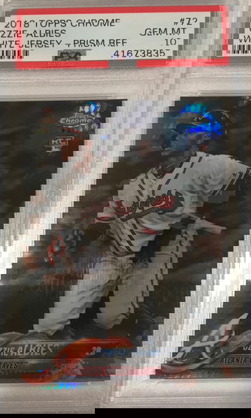 2018 Topps Chrome #72 Ozzie Albies Refractor. PSA 10