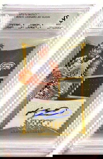 2012-13 Panini Select Kawhi Leonard Rookie Jersey Autograph BGS 9/10