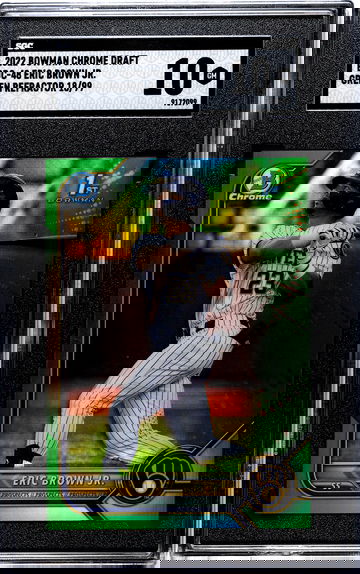 2022 Bowman Draft Chrome BDC-48 Eric Brown Jr Green Refractor 18/99