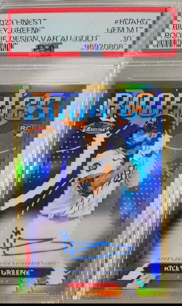 2023 Topps Finest Riley Greene Rookie Design Gold Auto PSA 10