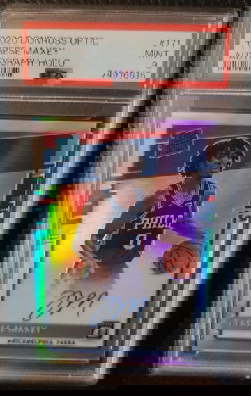 2020 Donruss Optic Holo Tyrese Maxey Rookie Auto PSA 9